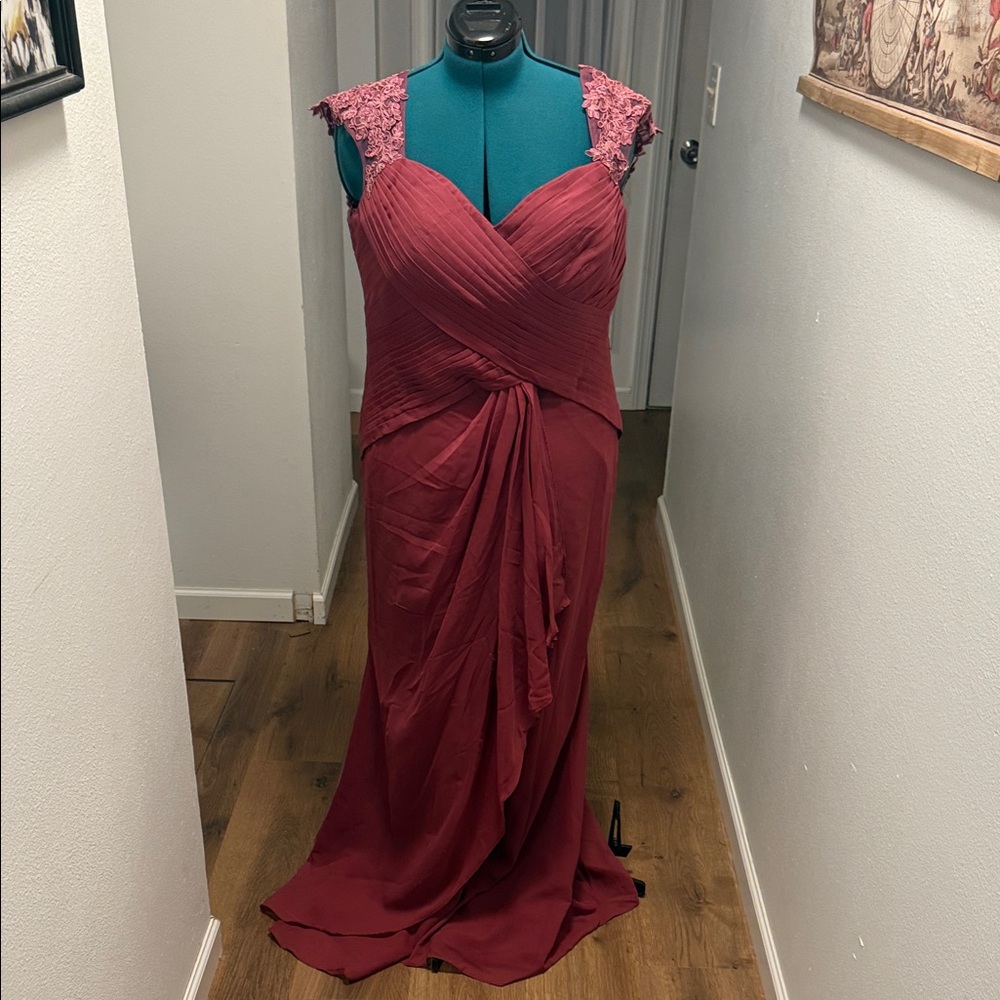 Raspberry mother of the bride gown